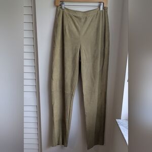 VTG Dei Tre Neiman Marcus Tan Suede Leather Pants Made In Italy Size 42